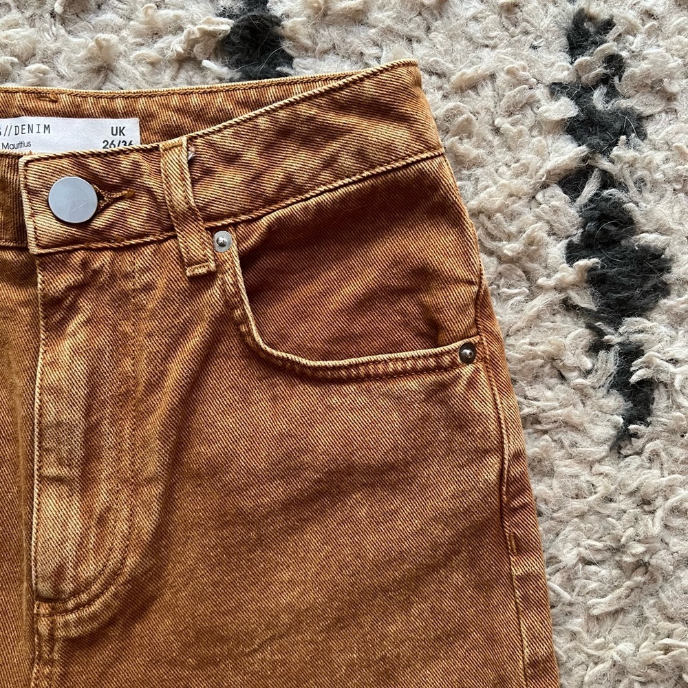 ASOS High Waisted Wide Leg Denim - Burnt Orange Sz. 26